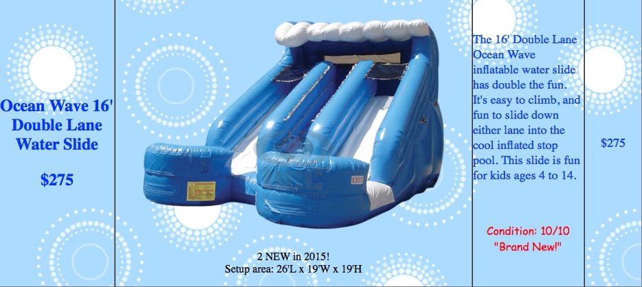 ocean wave double lane prairieville waterslide rental